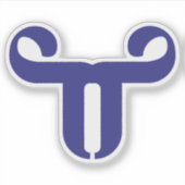 Abstracte Blauwe Stier T Letter Sticker (Voorkant)