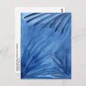 Abstracte Blauwe Stralen Waterverf Schilderen Brie Briefkaart (Voorkant / Achterkant)