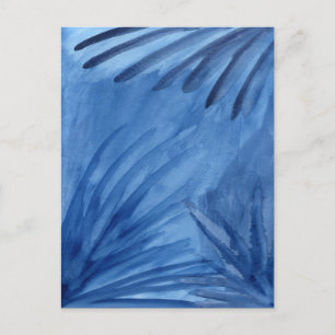 Abstracte Blauwe Stralen Waterverf Schilderen Brie Briefkaart