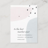 ABSTRACTE BLAUWE TEACHER GIFT EARRING DISPLAY-KAAR PLAATSKAARTJE (Voorkant)