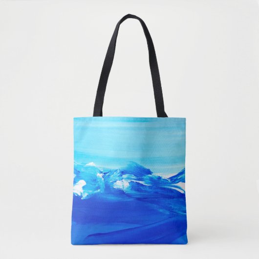 Abstracte blauwe tekenachtergrond. Moderne kunst. Tote Bag (Voorkant)