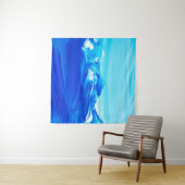 Abstracte blauwe tekenachtergrond. Moderne kunst. Wandkleed (In Situ (horizontaal))