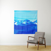 Abstracte blauwe tekenachtergrond. Moderne kunst. Wandkleed (In situ)