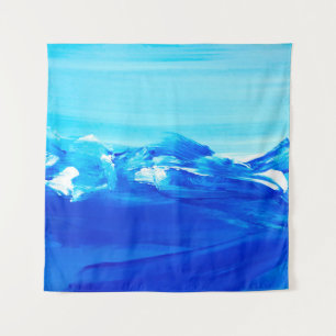 Abstracte blauwe tekenachtergrond. Moderne kunst. Wandkleed
