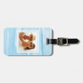 Abstracte blauwe textuur | jouw namen toevoegen bagagelabel (Voorkant horizontaal)