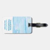 Abstracte blauwe textuur | jouw namen toevoegen bagagelabel (Achterkant horizontaal)