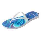 Abstracte blauwe tinten Volwassen Teenslippers, Sl Teenslippers (Schuin)