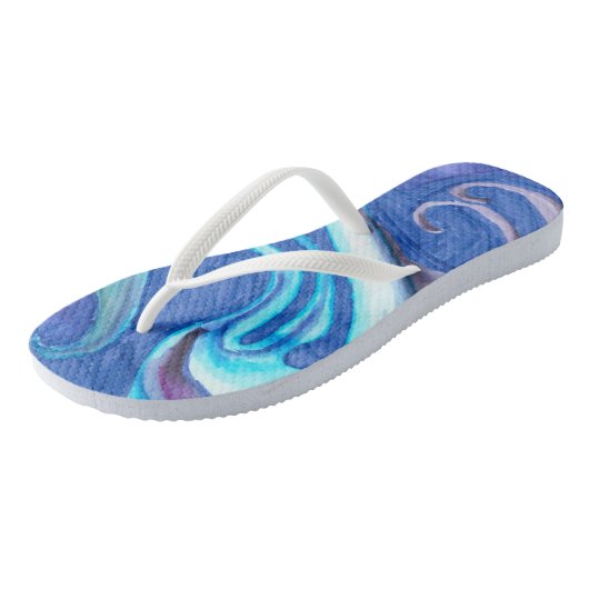 Abstracte blauwe tinten Volwassen Teenslippers, Sl Teenslippers (Schuin)