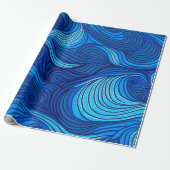 Abstracte Blauwe Turquoise Ocean Water Waves | Cadeaupapier (Uitgerold)