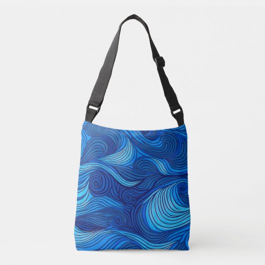 Abstracte Blauwe Turquoise Ocean Water Waves | Crossbody Tas (Voorkant)