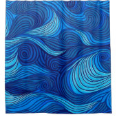 Abstracte Blauwe Turquoise Ocean Water Waves | Douchegordijn (Voorkant)