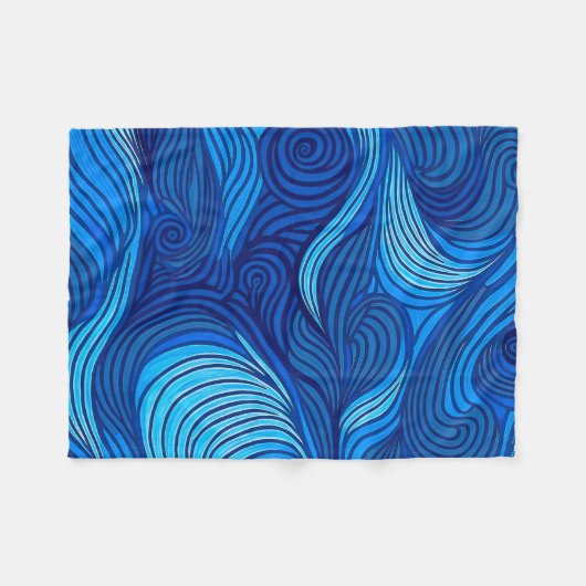 Abstracte Blauwe Turquoise Ocean Water Waves | Fleece Deken (Voorkant (Horizontaal))