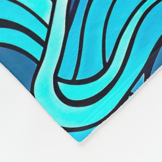 Abstracte Blauwe Turquoise Ocean Water Waves | Fleece Deken (Hoek)