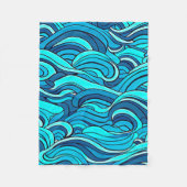 Abstracte Blauwe Turquoise Ocean Water Waves | Fleece Deken (Voorkant)
