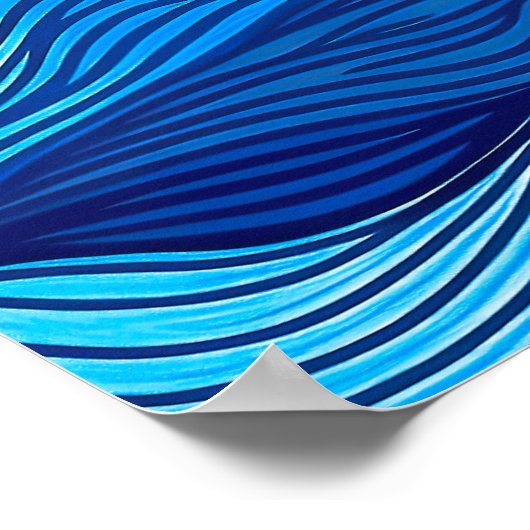 Abstracte Blauwe Turquoise Ocean Water Waves | Poster (Hoek)