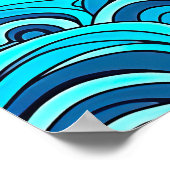 Abstracte Blauwe Turquoise Ocean Water Waves | Poster (Hoek)