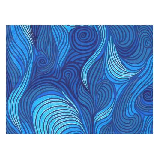 Abstracte Blauwe Turquoise Ocean Water Waves | Tafelkleed (Voorkant (Horizontaal))