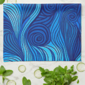 Abstracte Blauwe Turquoise Ocean Water Waves | Theedoek (Gevouwen)