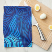 Abstracte Blauwe Turquoise Ocean Water Waves | Theedoek (Quarter Fold)