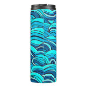 Abstracte Blauwe Turquoise Ocean Water Waves | Thermosbeker (Achterkant)
