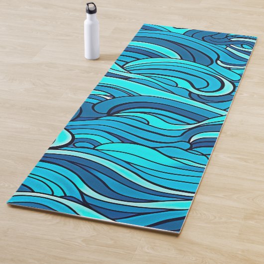 Abstracte Blauwe Turquoise Ocean Water Waves | Yogamat (In situ)