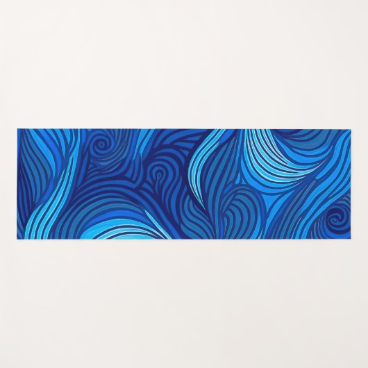 Abstracte Blauwe Turquoise Ocean Water Waves | Yogamat (Voorkant (horizontaal))