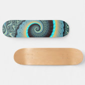 Abstracte Blauwe Turquoise Oranje Fractal Art Persoonlijk Skateboard (Horizontaal)