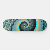 Abstracte Blauwe Turquoise Oranje Fractal Art Persoonlijk Skateboard (Horizontaal)