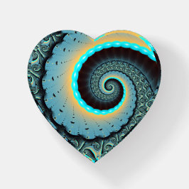 Abstracte blauwe turquoise oranje fractale kunst s