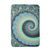 Abstracte blauwe turquoise oranje fractale kunst s badmat (Voorkant Verticaal)
