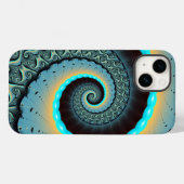 Abstracte blauwe turquoise oranje fractale kunst s Case-Mate iPhone case (Achterkant (horizontaal))