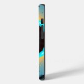 Abstracte blauwe turquoise oranje fractale kunst s Case-Mate iPhone case (Achterkant / Links)