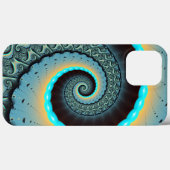 Abstracte blauwe turquoise oranje fractale kunst s Case-Mate iPhone case (Achterkant (horizontaal))