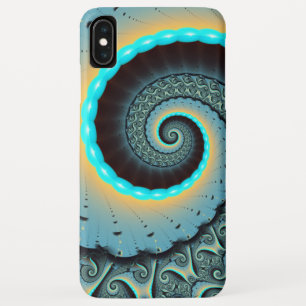 Abstracte blauwe turquoise oranje fractale kunst s Case-Mate iPhone case
