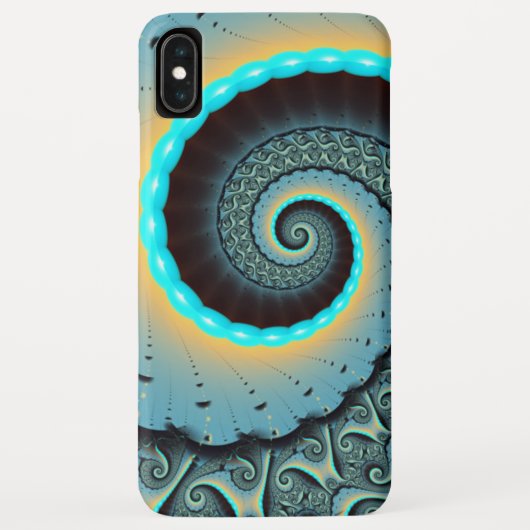 Abstracte blauwe turquoise oranje fractale kunst s Case-Mate iPhone case (Achterkant)