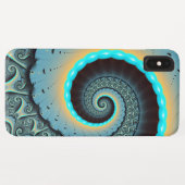 Abstracte blauwe turquoise oranje fractale kunst s Case-Mate iPhone case (Achterkant (horizontaal))