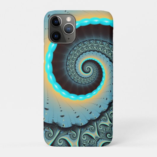 Abstracte blauwe turquoise oranje fractale kunst s Case-Mate iPhone case (Achterkant)