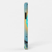 Abstracte blauwe turquoise oranje fractale kunst s Case-Mate iPhone case (Achterkant/rechts)