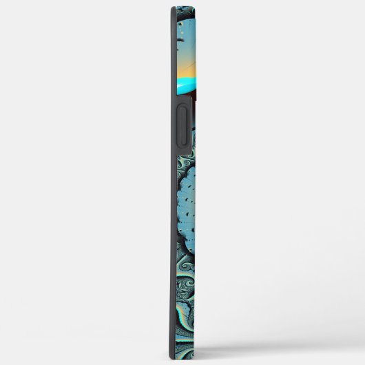 Abstracte blauwe turquoise oranje fractale kunst s Case-Mate iPhone case (Achterkant / Rechts)