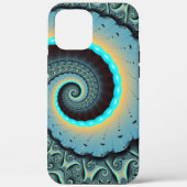 Abstracte blauwe turquoise oranje fractale kunst s Case-Mate iPhone case (Achterkant)