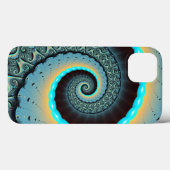 Abstracte blauwe turquoise oranje fractale kunst s Case-Mate iPhone case (Achterkant (horizontaal))