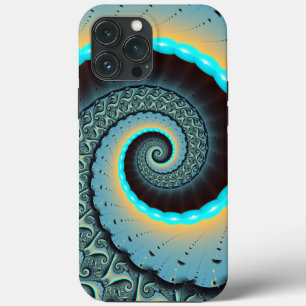 Abstracte blauwe turquoise oranje fractale kunst s Case-Mate iPhone case