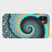 Abstracte blauwe turquoise oranje fractale kunst s Case-Mate iPhone case (Achterkant (horizontaal))