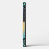 Abstracte blauwe turquoise oranje fractale kunst s Case-Mate iPhone case (Achterkant / Links)