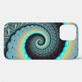 Abstracte blauwe turquoise oranje fractale kunst s Case-Mate iPhone case (Achterkant (horizontaal))