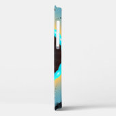 Abstracte blauwe turquoise oranje fractale kunst s Case-Mate iPhone case (Achterkant / Links)