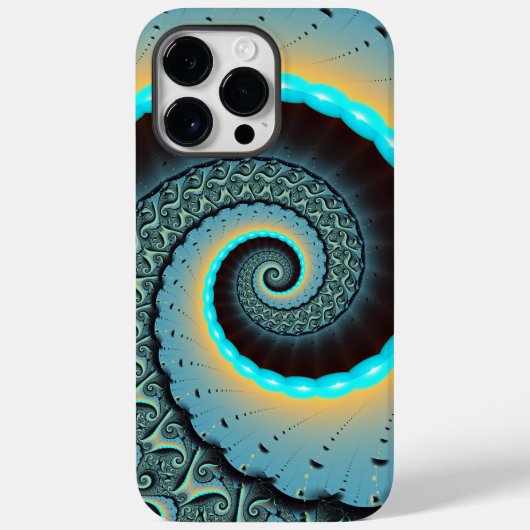 Abstracte blauwe turquoise oranje fractale kunst s Case-Mate iPhone case (Achterkant)