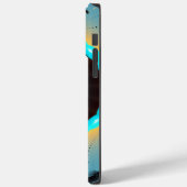 Abstracte blauwe turquoise oranje fractale kunst s Case-Mate iPhone case (Achterkant / Links)