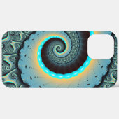 Abstracte blauwe turquoise oranje fractale kunst s Case-Mate iPhone case (Achterkant (horizontaal))