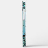 Abstracte blauwe turquoise oranje fractale kunst s Case-Mate iPhone case (Achterkant / Links)